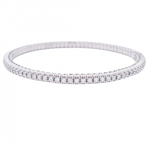 1.80 Carat 18k White Gold Diamond Stretch Bracelet