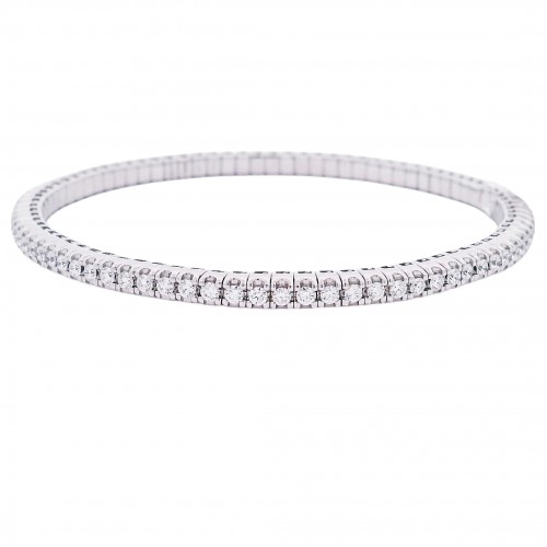 1.80 Carat 18k White Gold Diamond Stretch Bracelet