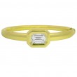 Rahaminov 18k Yellow Gold Bezel Set 4.03 Carat Emerald Cut Diamond Bangle