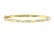 14k Yellow Gold & Diamond "Geo Cut" Bangle