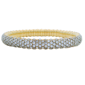 18k Yellow Gold & Diamond 4-Row Stretch Bracelet