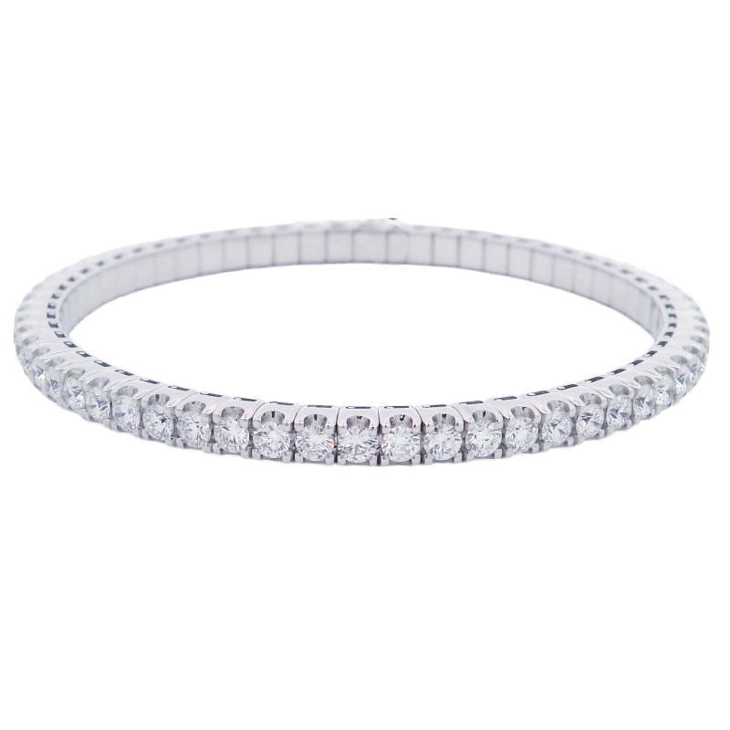 18k White Gold & Diamond Stretch Bracelet