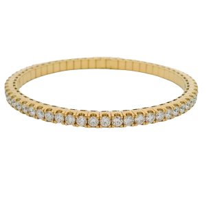 18k Yellow Gold & Diamond Stretch Bracelet