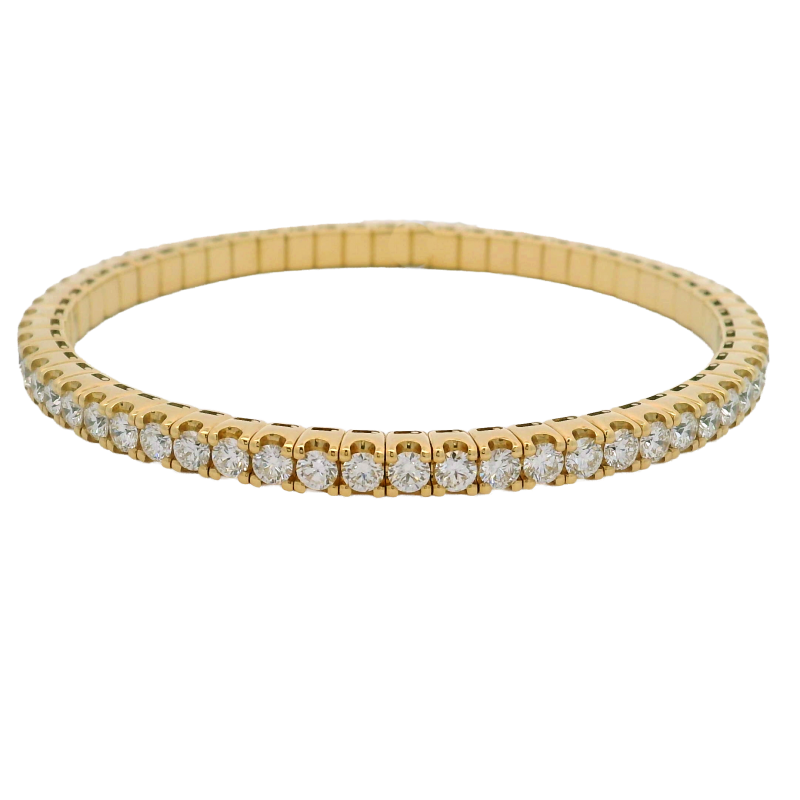 18k Yellow Gold & Diamond Stretch Bracelet