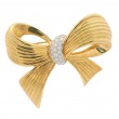 Charles Turi 18k Yellow Gold & Diamond Bow Pin