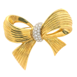 Charles Turi 18k Yellow Gold & Diamond Bow Brooch