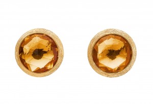 Marco Bicego Jaipur Color Collection Yellow Gold Citrine Gemstone Large Stud