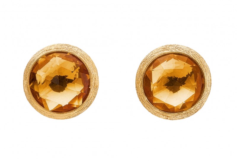 Marco Bicego Jaipur Color Collection Yellow Gold Citrine Gemstone Large Stud