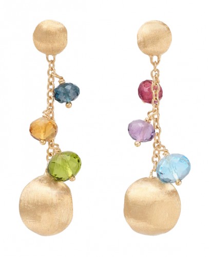 Marco Bicego Africa Collection 18k Yellow Gold Multi-Color Gemstone Drop Earrings