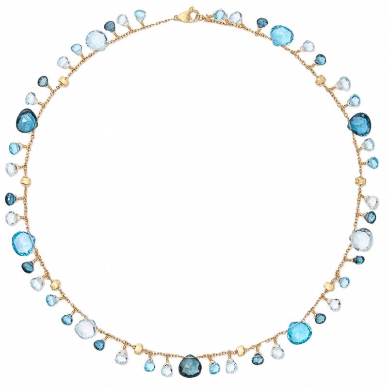 Marco Bicego Paradise Collection 18k Yellow Gold Necklace with Mixed Topaz