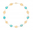 Marco Bicego 18k Yellow Gold & Turquoise Lunaria Collection Collar Necklace.
