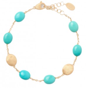 Marco Bicego 18k Yellow Gold Siviglia Colore Turquoise Bead Bracelet