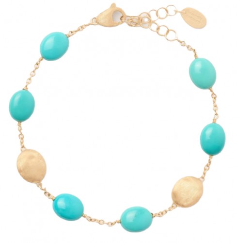 Marco Bicego 18k Yellow Gold Siviglia Colore Turquoise Bead Bracelet