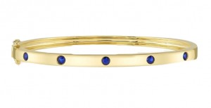 14k Yellow Gold & Sapphire Bangle