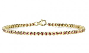 14k Yellow Gold & Ruby Bezel Set Tennis Bracelet