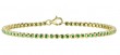 14k Yellow Gold & Emerald Bezel Set Tennis Bracelet