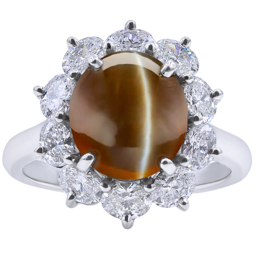 Oscar Heyman Platinum, Diamond & Cat's Eye Ring