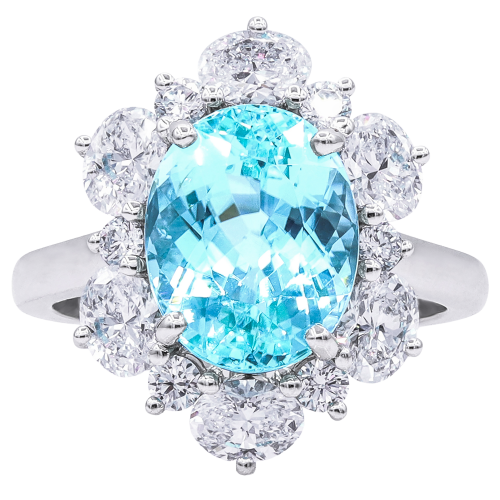 Oscar Heyman Platinum, Diamond & Paraiba Tourmaline Ring