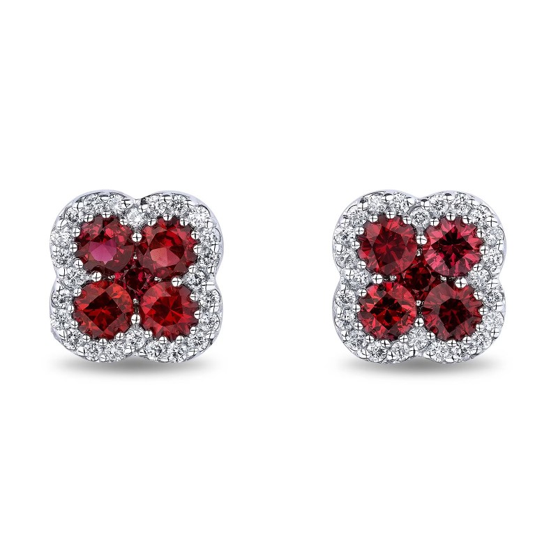 https://www.simonsjewelers.com/upload/product/White Gold Ruby & Diamond Clover Stud Earrings