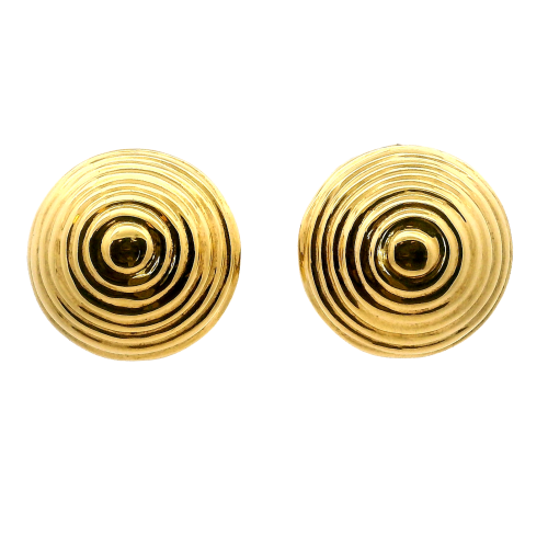 Davide Molina 18k Yellow Gold Swirl Button Earrings