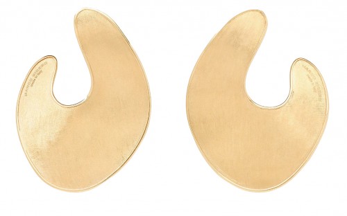 Marco Bicego 18k Yellow Gold Lunaria Collection Large Flat Hoop Earrings