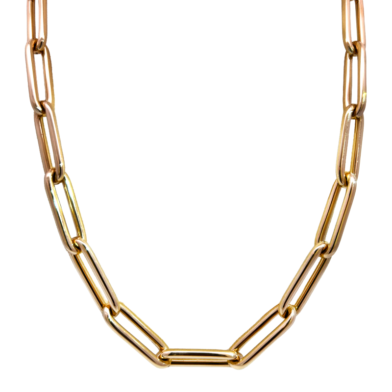 18k Yellow Gold Large Oval Link Necklace
