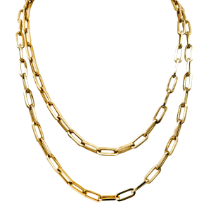 18k Yellow Gold Paperclip Link Necklace