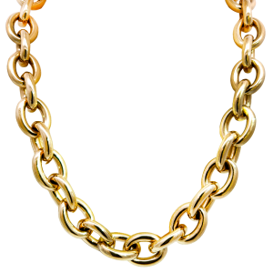 18k Yellow Gold Large Oval Link Necklace