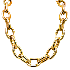 18k Yellow Gold Large Oval Link Necklace