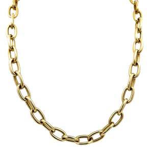 18k Yellow Gold Oval Link Necklace