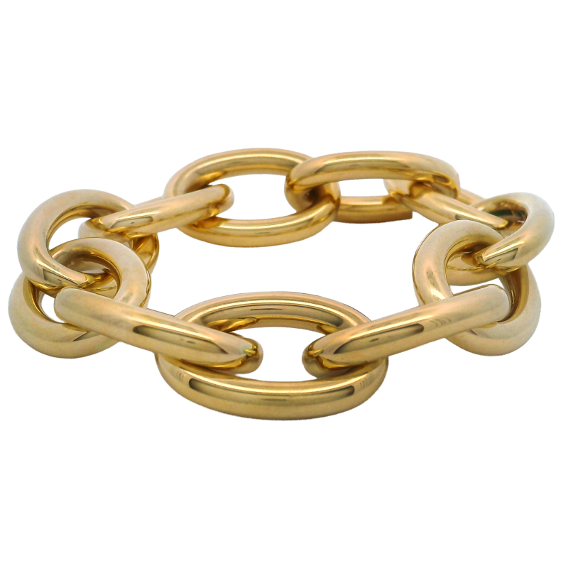 18k Yellow Gold Large Oval Link Bracelet