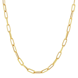 Roberto Coin 18k Yellow Gold Alternating Polished & Fluted Paperclip Link Chain