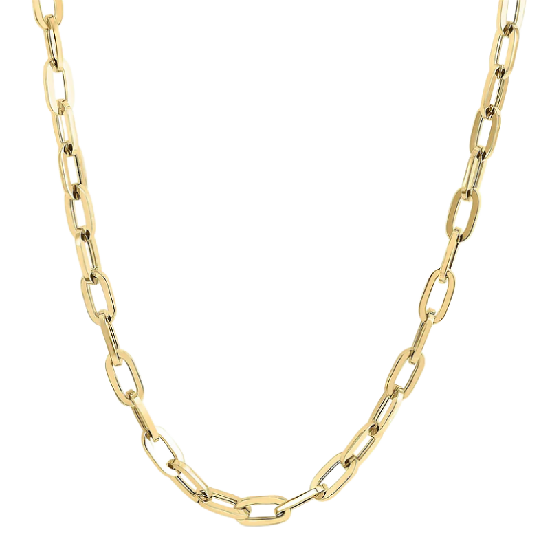 Roberto Coin 18k Yellow Gold Flat Oval Link Necklace