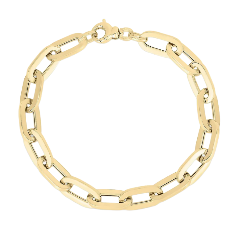 Roberto Coin 18K Yellow Gold Flat Oval Link Bracelet