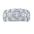 Platinum 3 Row Oval Cut Diamond Band