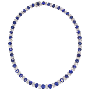 Oscar Heyman Platinum, Ceylon Sapphire & Diamond Necklace
