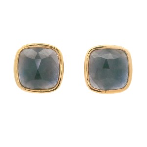 18k Yellow Gold & Sapphire Stud Earrings