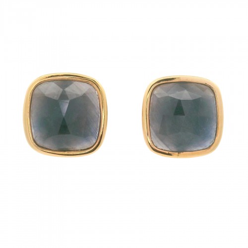 18k Yellow Gold & Sapphire Stud Earrings