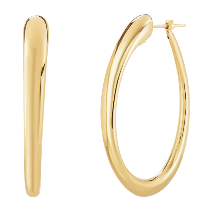Roberto Coin 18k Yellow Gold Contour Hoop Earrings