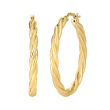 Roberto Coin 18k Yellow Gold Twisted Hoop Earrings