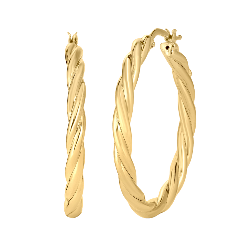 Roberto Coin 18k Yellow Gold Twisted Hoop Earrings
