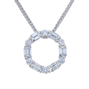 Platinum & Diamond Circle Diamond Pendant