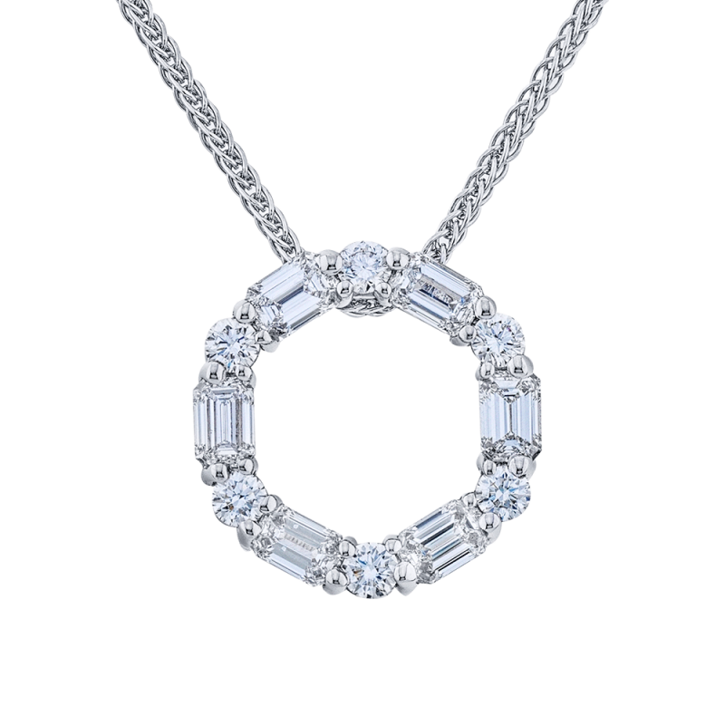 Platinum & Diamond Circle Diamond Pendant