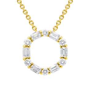 18k Yellow Gold & Diamond Circle Pendant