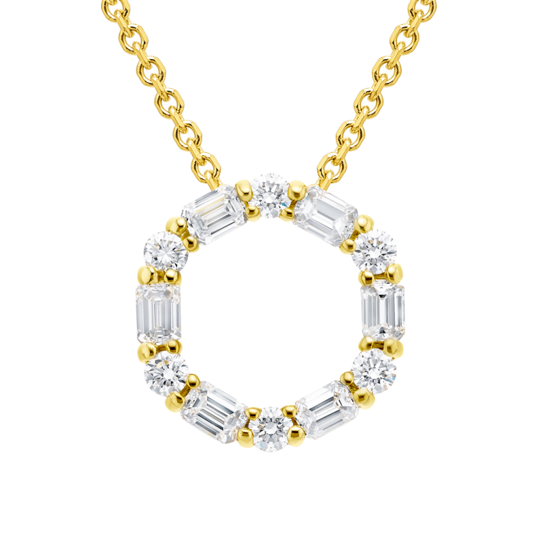 18k Yellow Gold & Diamond Circle Pendant