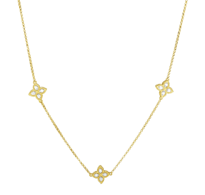 Roberto Coin 18k Yellow Gold & Diamond Princess Flower Necklace