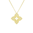 Roberto Coin 18k Yellow Gold & Diamond Petite Venetian Princess Satin Finish Flower Necklace