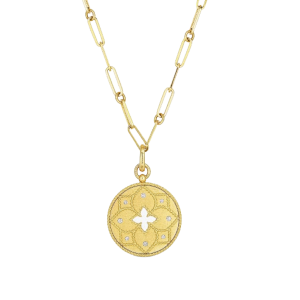 Roberto Coin 18k Yellow Gold & Diamond Venetian Princess Medallion Necklace