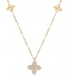 Roberto Coin 18k Yellow Gold "Love by the Inch" Diamond  & Flower Station Necklace