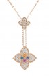 Roberto Coin 18k Rose Gold, Diamond and Multicolor Stone Venetian Princess Carnival Lariat Necklace